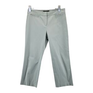 Lafayette 148 Crop Pants Capri Pants Light Green Sateen Cotton Size 6 Petite